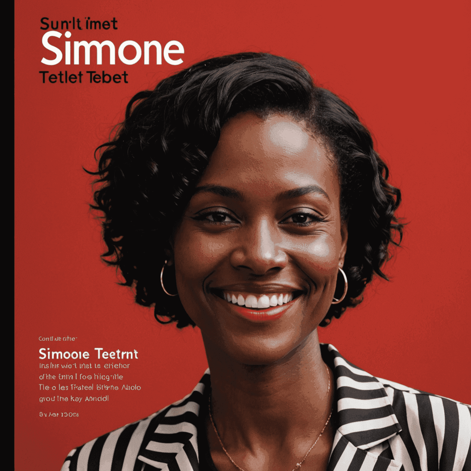 Capa do novo livro de Simone Tebet, mostrando a autora sorrindo em um fundo vermelho com detalhes em preto e branco